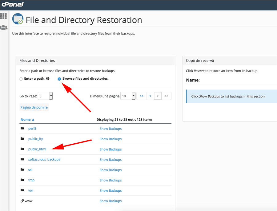Restore backup 2