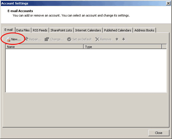 Configurare Outlook 2007 - Adăugare cont nou email