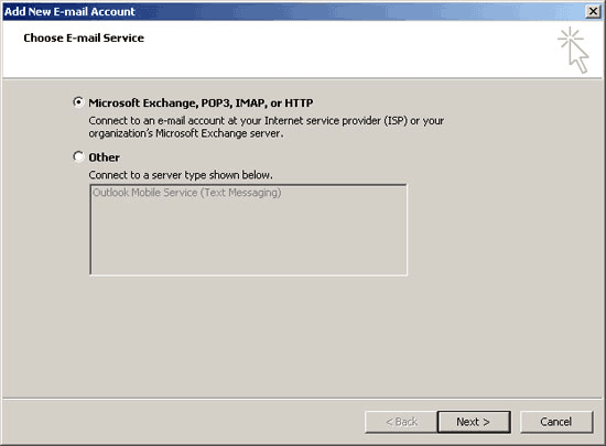 Configurare Outlook 2007 - Selectare cont email POP3 sau IMAP