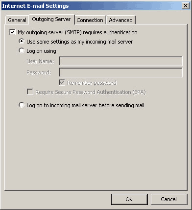 Configurare Outlook 2007 - Folosire autentificare SMTP
