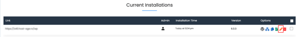 Vizualizare listă WordPress-uri instalate și editare setări