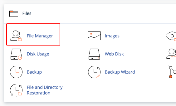 Accesarea File Manager din cPanel