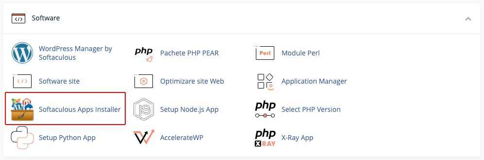 Prezentare Softaculous în cPanel
