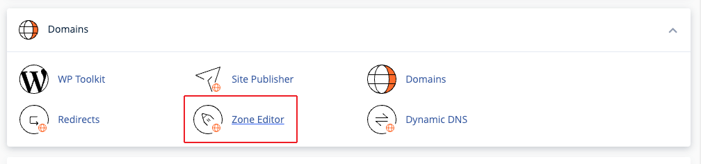 Butonul Zone Editor din cPanel