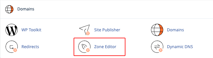 Accesare editor de zonă DNS din cPanel