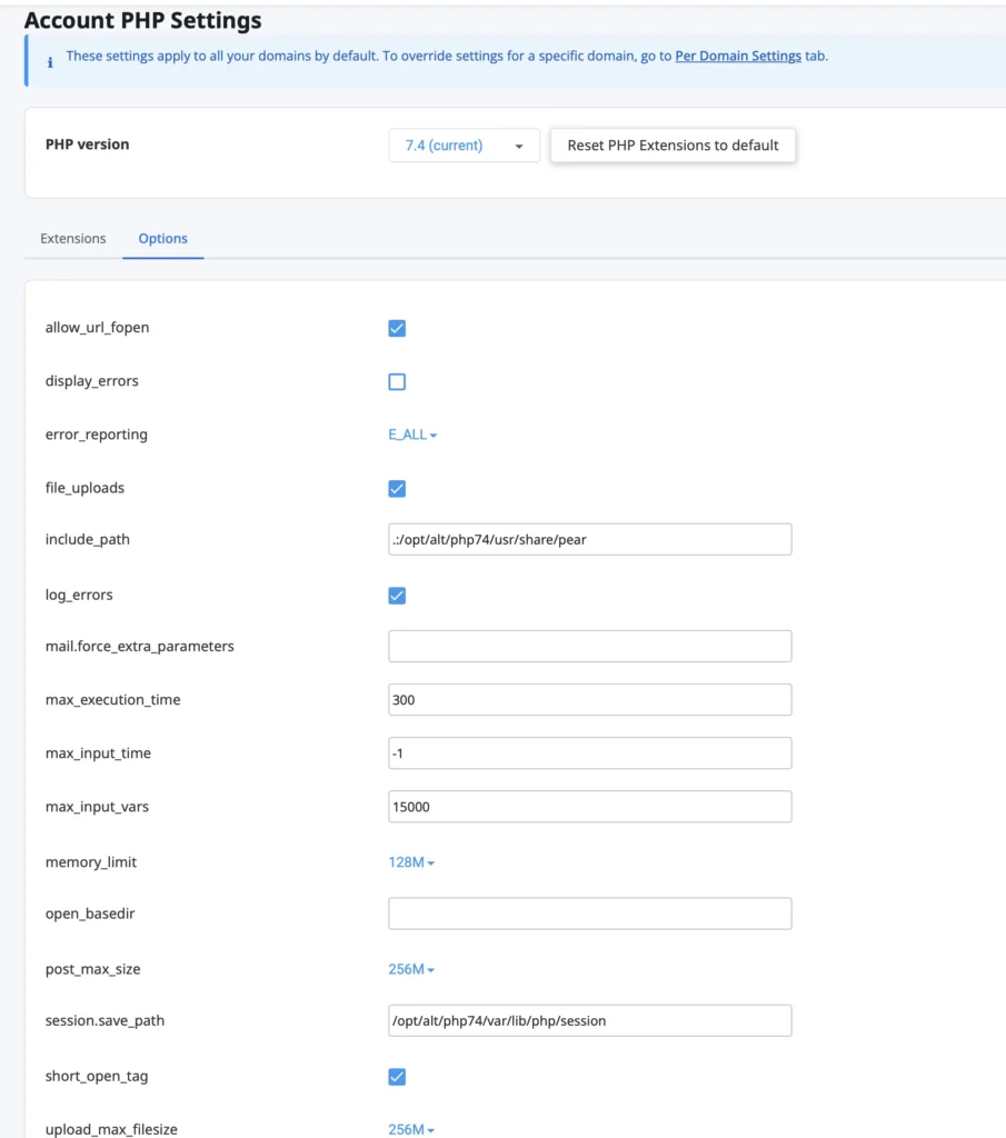 selectare versiune de php in cpanel 3