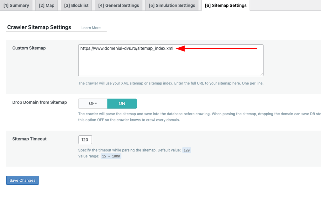 Configurare sitemap în LiteSpeed Cache WordPress