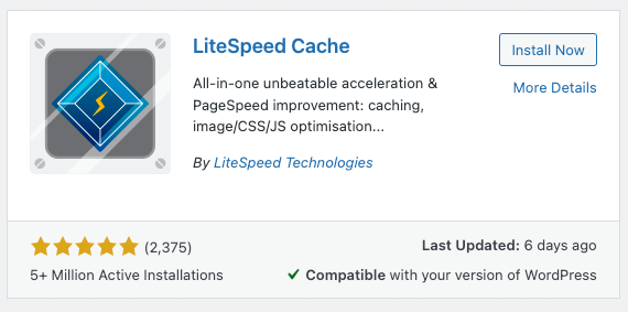 Instalare LiteSpeed Cache în WordPress