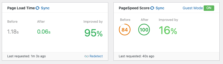 Statistici viteză plugin LiteSpeed Cache în WordPress