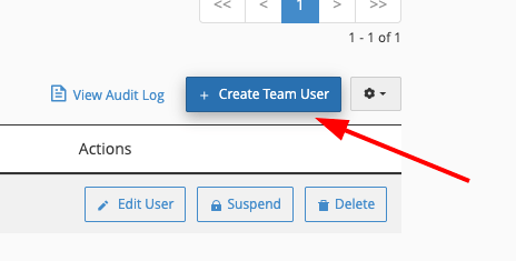 Manage Team - Create User