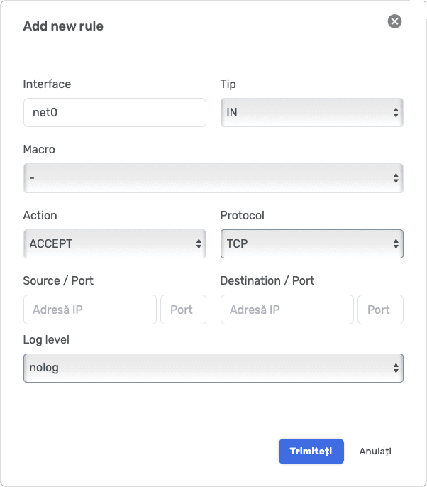 Configurarea firewall-ului pe un VPS