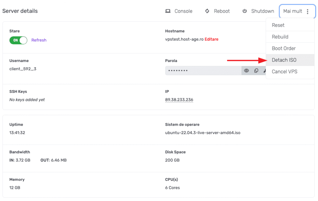 Detașare imagine ISO