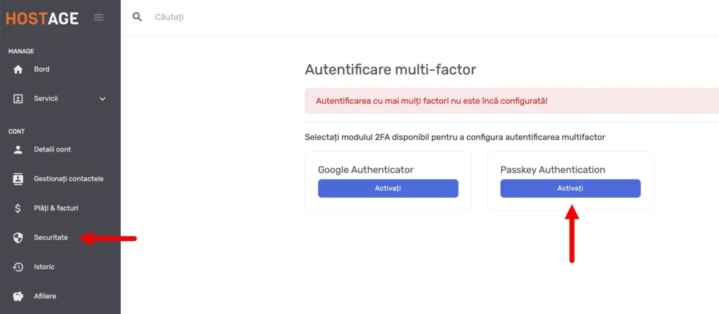 Activare passkey 1