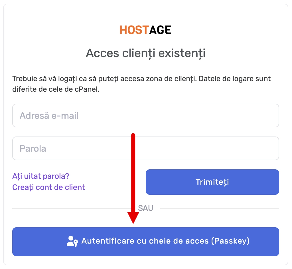 Autentificare Passkey